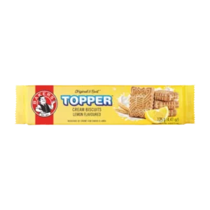 BAKERS TOPPER LEMON FLAVOURED CREAM BISCUITS 125g
